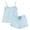 shorts set 43#Sky Blue, variant on WAYUTE Shorts Sets for Women Elegant Spaghetti Straps Camisole Top and Drawstring Shorts Classic Solid Color Summer Coordinated Outfit Outfit Sets