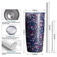 thumbnail image 3 of Gobelet Isolé 20oz, Gobelet de Voyage avec Couvercle, Porte-Gobelet Tasse de Voyage Amicale, Contenant Isotherme en Acier Inoxydable, Gobelet 20 Oz, Tasse à Café Réutilisable Isolée avec Couvercle (Jour de l'Indépendance), 3 of 6