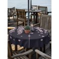 thumbnail image 2 of Outdoor Tablecloth with Umbrella Hole for Patio/Picnic/Party/Camping, Spring Cherry Flowers Waterproof Table Cloth Round Cover Washable, Pink Floral Blossom Vintage Black (Dia 54"), 2 of 8
