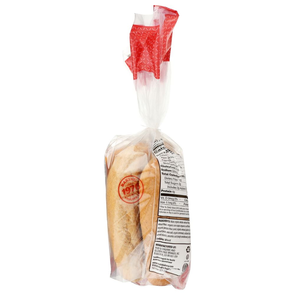 Rudi's Organic Bakery Wheat Hot Dog Rolls -- 8 pack per case.