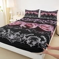 thumbnail image 3 of Castle Fairy Teens Pink Romantic Rose Twin Sheet Sets,Bohemian Damask Bedding, 3 of 7