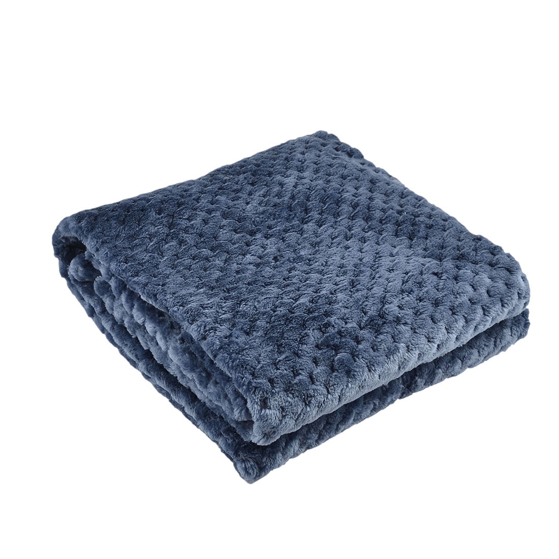 Uxcell Home Warm Soft Mesh Blanket Rug Plush Fleece Bed Quilt Yale Blue