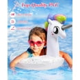 thumbnail image 3 of HEY! SPLASH Inflatable Pool Float, 21.6 Inch Toddler Pool Float, Unicorn Pool Toys with Sparkling Sequins, Swimming Ring for Swimming Pool, Summer Beach, Lake, Party Decor, White, 3 of 5