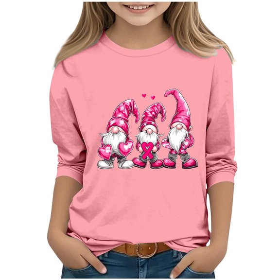 Bnwani Long Sleeve Toddler T Shirt Crew Neck Casual Printed Tops 3-4t