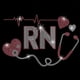 thumbnail image 1 of Aplique de transferencia para planchar con diamantes de imitación de RN Love Nurses, calcomanía de transferencia DIY, patrón de decoración con diamantes de imitación con purpurina y corazón, 1 of 7