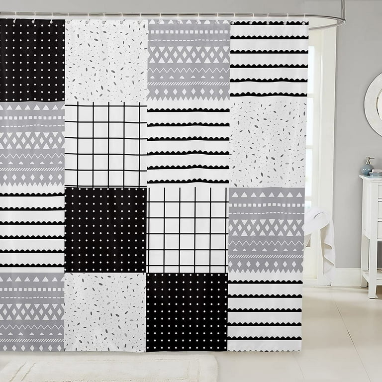 Sonernt Black White Gray Waterproof Shower Curtains Luxury Heavy