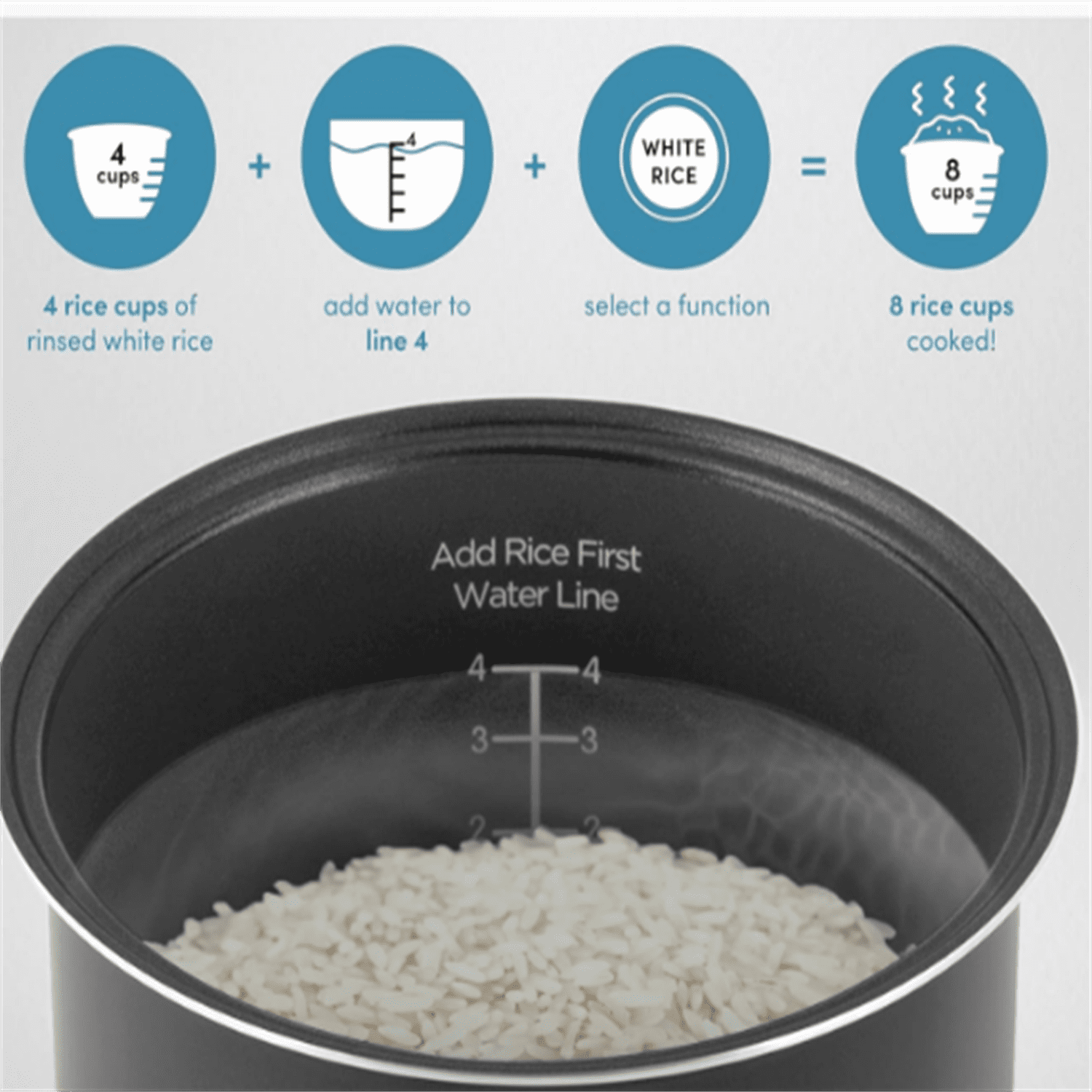 Professional Digital Rice Cooker, Multicooker, 4-Cup (Uncooked) / 8-Cup (Cooked), Steamer, Slow Cooker, Grain Cooker, 2Qt, Stainless Steel Exterior