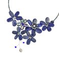 thumbnail image 5 of Lapis and Black Pearl Floral Choker-Necklace, 5 of 5