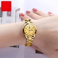 thumbnail image 2 of Reloj de mujer con calendario y correa de acero, elegante reloj para mujer, correa de acero inoxidable duradera, diseño elegante, 2 of 4