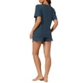 thumbnail image 3 of NOMADIC NOOK Women's 2-Pack Lounge Sets with Pockets Waffle Outfits T-shirt and Shorts Loungewear Sweatsuits Large 2 Pack Blue, 3 of 5