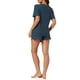 thumbnail image 3 of Conjuntos de lounge INSPIRE CHIC para mujeres, camiseta de waffle con pantalones cortos, ropa de estar en casa, sudaderas jogger con bolsillos, M azul, 3 of 5