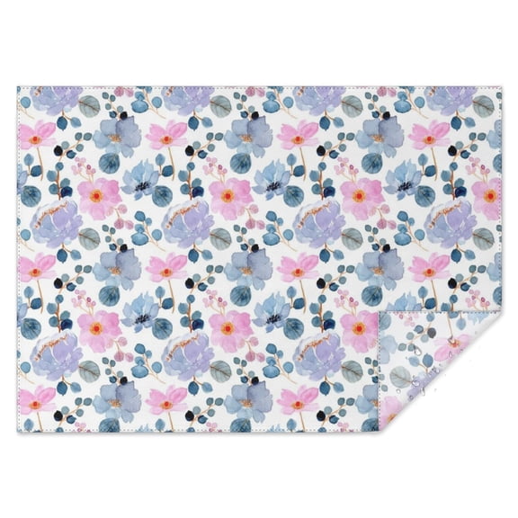 Pioneer Flower Floral Print Pattern Rectangle Tablecloth 60"x84",Waterproof Polyester Rectangle Table Cloth, Wipeable Spillproof Polyester Tablecloth for Dining, Camping, Indoor and Outdoor