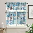 thumbnail image 3 of Nautical Kitchen Curtain Tiers and Valance Curtain Sets Ocean Animal Landscape Decorative Cafe Curtains Set for Kitchen Living Room Bathroom 54x18 & 27x24x2, 3 Panel, 3 of 4
