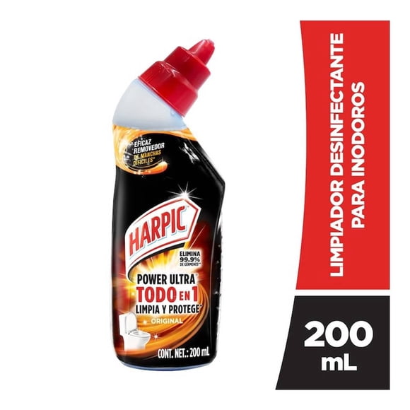 Limpiador Liquido para Inodoros Harpic Todo en 1 Power Ultra Todo en 1 de 200 ml