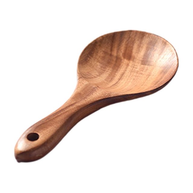 Wosthever Utensilios de cocina de elegantes marrones para herramientas esenciales unisex para cocinar en casa textura hermosa Cocina y Comedor Cuchara de arroz pequeña