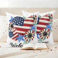 thumbnail image 3 of Independence Day Pillow Covers 2 Pack Daisy Love Welcome Pillowcase Waterproof Outdoor Throw Pillow Cover for Patio Garden Square Cushion 18”x18”, 3 of 9