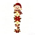 thumbnail image 2 of Ywbawe 35" Lighted Christmas Snowman Door Hanger Snowflake Poinsettia Ornament with Bells for Front Door Wall Decor, 1 Pack, 2 of 7