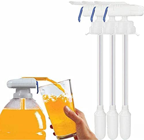 2, white Beverage Tubs Automatic Drink Dispenser Gadget for Water Beer Milk Magic Tap Drink Dispenser Portable Automatic Drink Straw Milk Dispenser for Fridge Gallon