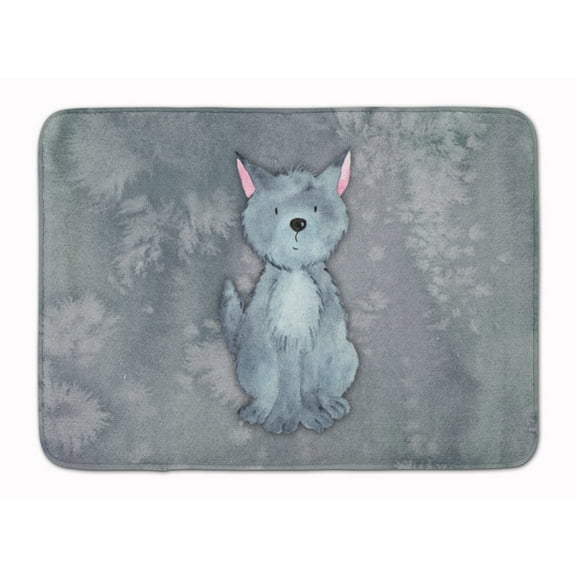 Wolf Watercolor Machine Washable Memory Foam Mat