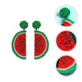 thumbnail image 3 of 1 Pair of Stylish Watermelon Earrings Fruit Styled Eardrops Lady's Ear Jewelry, 3 of 3
