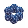 thumbnail image 7 of 15 Inch Round Placemats Set of 6, Navy Blue Snowflake Christmas Non Slip Heat Insulation PP Table Mats, Winter Xmas Snowflakes Washable Place Mats for Kitchen Dining Party Table Decor, 7 of 7