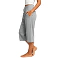 thumbnail image 6 of Bloomae Women's Capri Pants Lightweight Casual Wide Leg Yoga Capris Pants Loose Comfy Elastic High Waist Drawstring Cropped Lounge Sweatpants with Pockets, 6 of 10