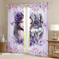 thumbnail image 2 of Manfei Romantic Floral Lady Kitchen Curtains,Gray Wolf Black Out Curtains Pack of 2 (42x63 Each), 2 of 7
