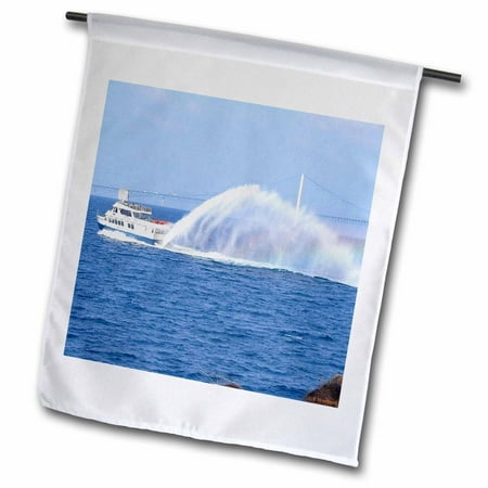 3dRose Ferry to Mackinac Island Michigan - Garden Flag, 12 by