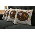 thumbnail image 2 of Ambesonne Christmas Throw Pillow Cover 4 Pack, Dancing Santa Deer, 16", Multicolor, 2 of 6