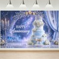 Starry Galaxy Roses 7x5FT White Rose Happy Anniversary Backdrop Galaxy Starry Sky Arch ...