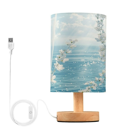 BZSMCE Lamp Modern Ffyy3_white_flowers_a_blue_sea_outside_the_window_sunshine_shin_6a13bcd8-468a-4987-b371-d5e0e3c9398c Creative Patter Night Light