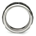 thumbnail image 2 of Grey Titanium Ring Band Wedding Black Spinel Round, 2 of 6