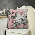 thumbnail image 2 of Floral Farmhouse Oblong Rectangle Throw Pillow Case Flowers And Leaves Pink Watercolor Floral Bolossom Flower Rose Spring  Cushion Cover Sofa Armchair Bedroom Livingroom, 2 of 5