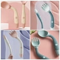 thumbnail image 4 of 2 juegos de tenedor y cuchara de entrenamiento para comer para niños, vajilla flexible para bebés (en caja), 4 of 6