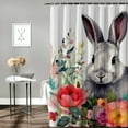 thumbnail image 2 of COMIO Shower Curtain for Bathroom Forest Animals Rabbit, Multiple Sizes White, 2 of 6