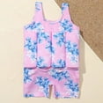 thumbnail image 3 of XBASW Baby Toddler Girls One-Piece Swimsuits Floating Swimsuit Kids Cartoon Zip up Beach Bathing Suit for Girls 2-6T, 3 of 9