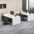 thumbnail image 4 of Writing White Office Desk Reception Executive Workstation Standing Office Desk Bedroom Tabla Para Escritorio Modern Furniture My Lux Decor Round, 4 of 9