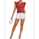 thumbnail image 3 of Blusas de Verano para Mujer, Elegantes, Informales, de Corta y con Estampados. Rojo XL, 3 of 9