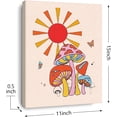 thumbnail image 2 of HFDF Vtage Mushroom Sunshe Preppy Canvas Wall Art, Mushroom Poster Wall Art, Mushroom Patg Wall Decor for Teen College Girls Bedroom College Dorm Preppy Room Wall Decor 16x20inch Framed, 2 of 6
