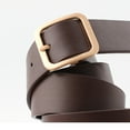 thumbnail image 4 of SWSMCLT Women's Faux Leather Belt Chic Slim Fashion Casual Faux Suede Leather Metal Buckle Thin Belt for Dress Jeans Belts Coffee Golden One Size 2, 4 of 4