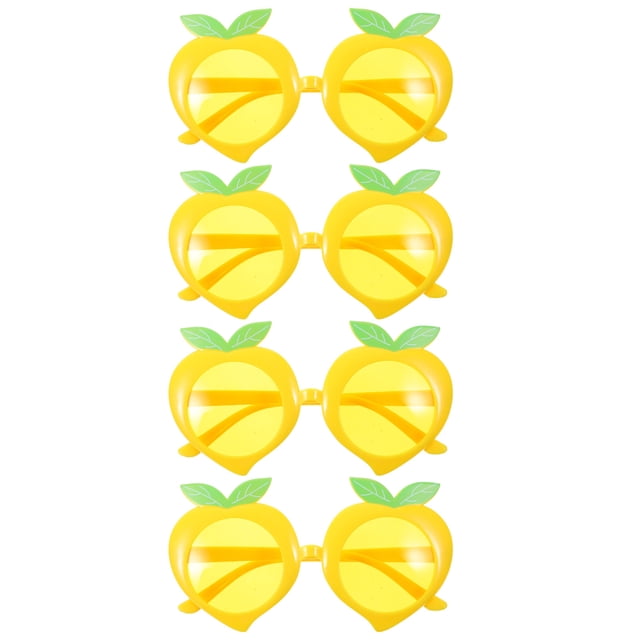 FUTUREORYY 4Ud Gafas Fiesta Luau Amarillas Forma Durazno Prop Divertida Para Fotocabina