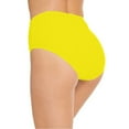thumbnail image 4 of Women's High Waist Retro Swim Bottoms - Full Coverage Bikini Briefs - Nylon/Spandex, Solid Color, Stretchy Control Fabric, 4 of 6