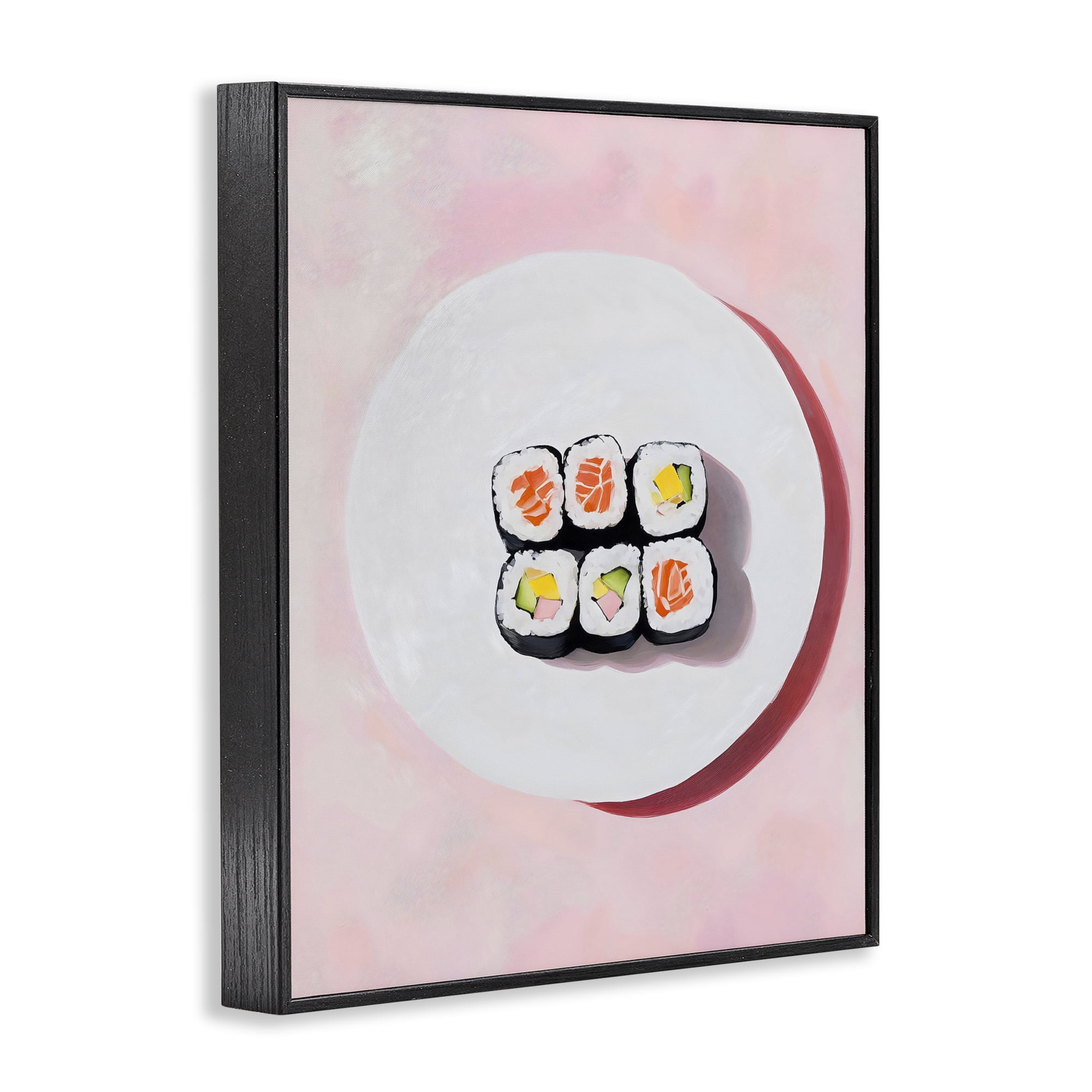 Stupell Industries Sushi Rolls on Plate Black Framed Giclee Art, design by The Prints Vibe