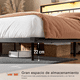 thumbnail image 5 of Base Cama Flotante - con Luces LED Ajustables, Plataforma de Metal con Listones de Acero Resistente con Soporte, no Necesita somier, fácil de Montar, 5 of 8
