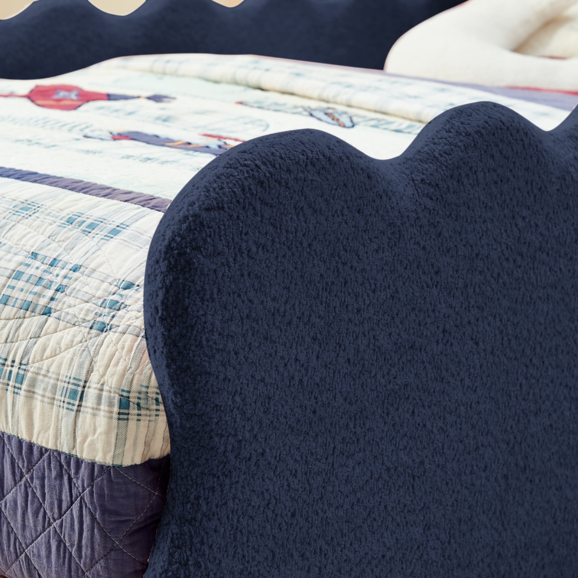 ChenyueFurn Twin Size Cute Dinosaur Bed, Navy Blue