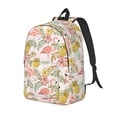 thumbnail image 1 of Disketp Tropical Flamingo Pineapple print Canvas Backpack Lightweight Travel Daypack Student Rucksack Laptop Backpack-, 1 of 5