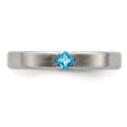 thumbnail image 2 of Edward Mirell Titanium Brushed Blue Topaz 4mm Band EMR164, 2 of 5