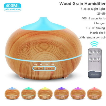 

400ml remote control aroma oil diffuser wood electric humidifier ultrasonic xiomi air humidifier aromatherapy mist maker home