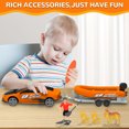 thumbnail image 5 of Wisairt Transport Toys Car with Boat Trailer Vehicle Playset,Toys with Sounds and Light for Kids Aged 3+ Birthday Party Gifts(Orange), 5 of 8