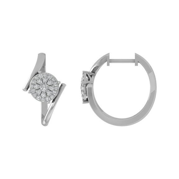 ARAIYA 14K White Gold Round Lab Grown Diamond Hoop Earrings (1/3 cttw, VS Clarity, D-E Color)